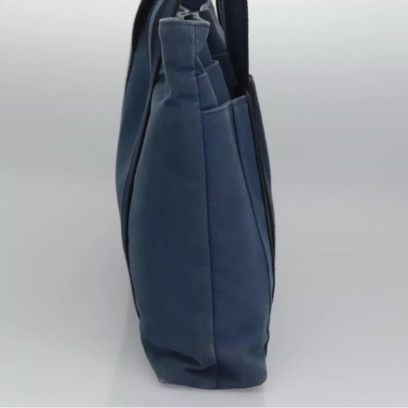 Authentic Hermes Toroca Horizontal MM Tote Bag Denim RARE Blue Black Leather - Picture 4 of 15
